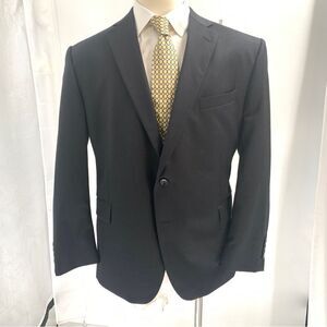 Stafford 50R SUIT Black Self Stripe Super 100’s Wool 2Button Jacket 2 Piece